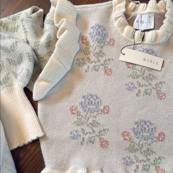 Mable Floral Knit Sweater and Skirt Set. Size Medium. New with tag - Picture 4 of 9